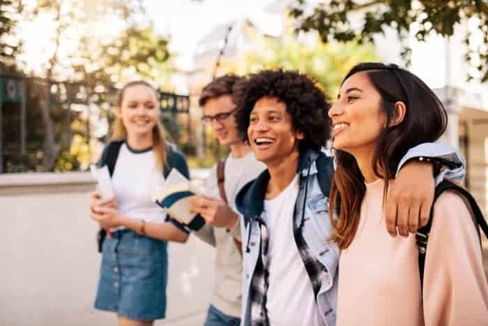 teens hanging out
